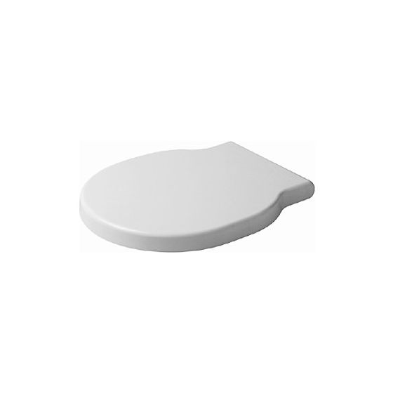 Duravit Bathroom Foster WC-Sitz Weiß Hochglanz 366x43x451mm, ohne Absenkautomatik, Edelstahl-Scharniere, überlappend