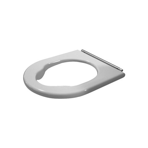 Duravit Starck 3 WC-Sitzring, Weiß Hochglanz, 404x46x350mm, Winkelpuffer, durchgehende Scharnierwelle, Edelstahl-Scharniere