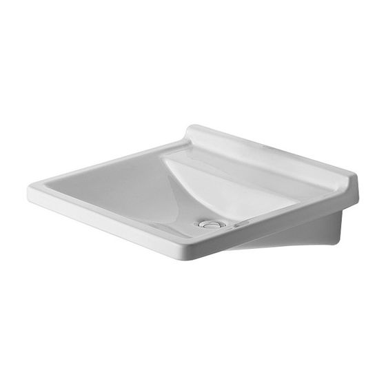 Duravit Starck 3 Waschtisch 545x600x200mm wandhäng., Weiß Hochglanz, Rechteckig, WonderGliss, 1 WP mittig, 1 HL, ohne ÜL