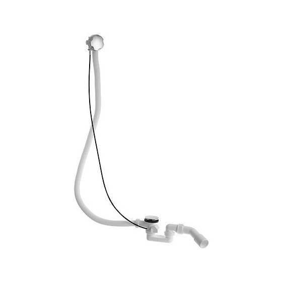Duravit D-Code Ab- und Überlaufgarnitur, Chrom glänzend, rund mit Griffmulden, Bowdenzuglänge 1100mm, für zentralen Ablauf