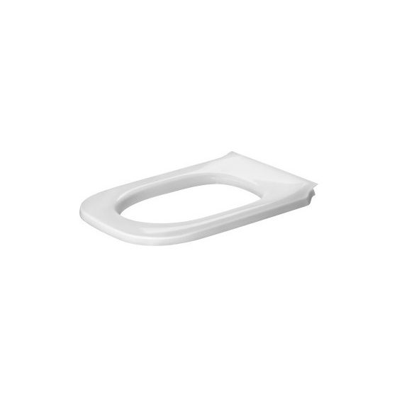 Duravit D-Code WC-Sitzring, Weiß glänzend, verlängert, Edelstahl-Scharniere, 361x42x490mm