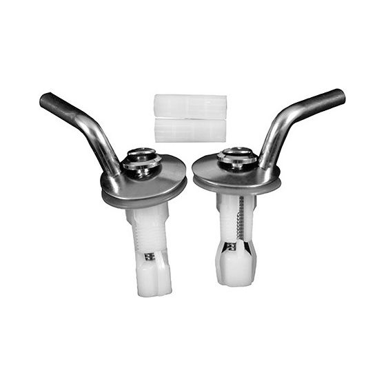 Duravit Scharnier-Set für WC-Sitz ohne Absenkautomatik, Edelstahl, 0061611000