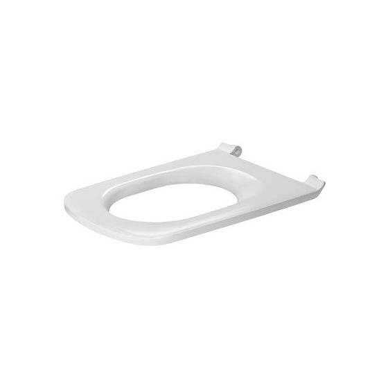 Duravit DuraStyle WC-Sitzring, Weiß glänzend, 378x45x505mm verlängert, Winkelpuffer, durchg. Scharnierwelle, Edelstahl-Schar
