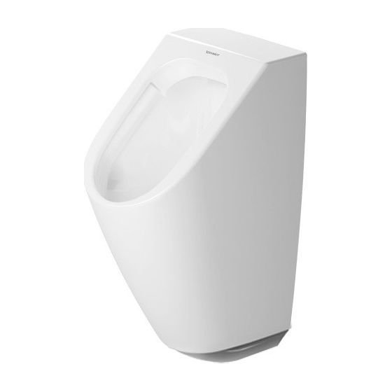 Duravit ME by Starck Elektronisches Urinal 350x300x605mm Weiß HG, HygieneGlaze, Batterie, Rimless, Absauger, Zulauf hinten
