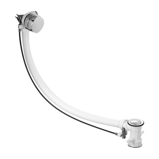 Duravit Ab- und Überlaufgarnitur mit Zulauf, Wanneneinlauf, Chrom glänzend, Quadroval, Bowdenzuglänge 1100mm