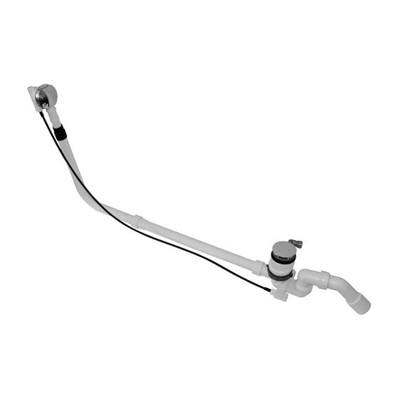 Duravit Ab- und Überlaufgarnitur mit Zulauf, Bodenzulauf, Chrom glänzend, Quadroval, Bowdenzug 1070mm, d. Ablaufstopfen 52mm