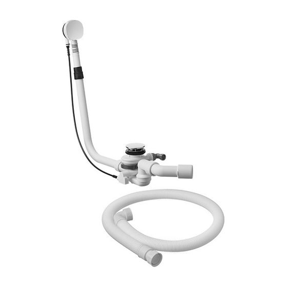 Duravit Ab- und Überlaufgarnitur mit Zulauf, Bodenzulauf, Chrom glänzend, Quadroval, Bowdenzuglänge 1070mm, freistehende Wannen