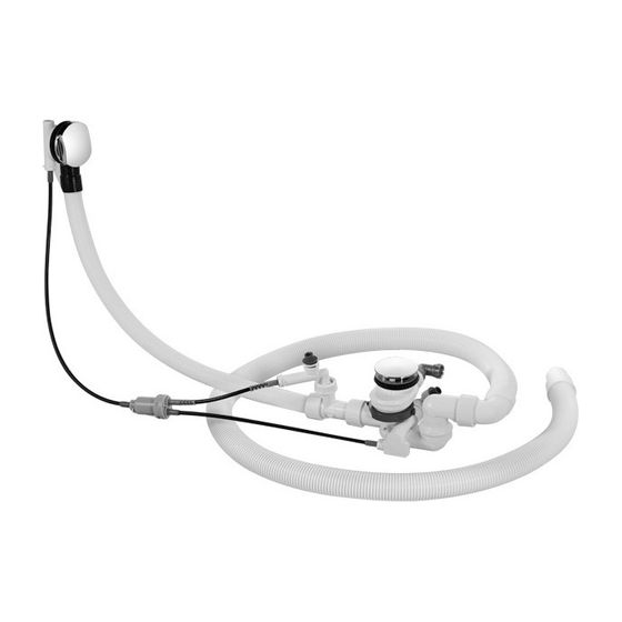 Duravit Ab- und Überlaufgarnitur mit Zulauf, Bodenzulauf, Chrom glänzend, Quadroval, Bowdenzuglänge 940mm, Flexschlauch
