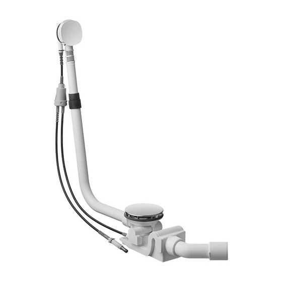 Duravit Ab- und Überlaufgarnitur, Chrom glänzend, Quadroval, Bowdenzuglänge 700mm, d. Ablaufstopfen 90mm