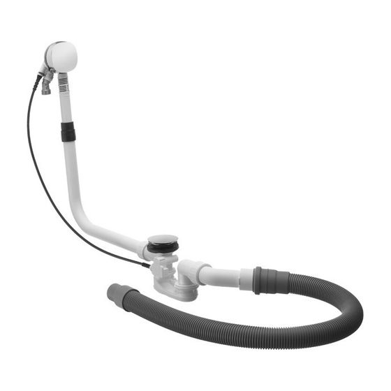 Duravit Ab- und Überlaufgarnitur mit Zulauf, Wanneneinlauf, Chrom glänzend, Quadroval, Bowdenzuglänge 850mm, inkl. flexibler Abl