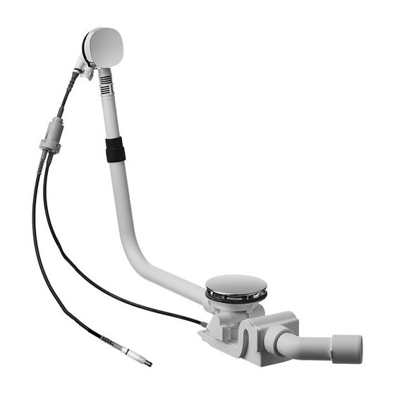 Duravit Ab- und Überlaufgarnitur mit Zulauf, Wanneneinlauf, Chrom glänzend, Quadroval, Bowdenzuglänge 700mm, Ablaufstopfen 90mm