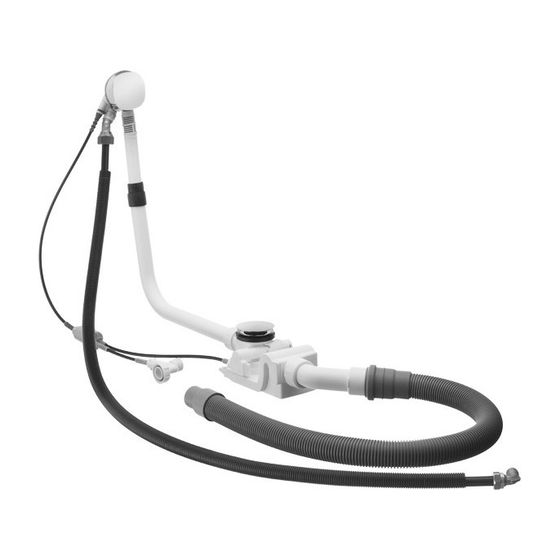 Duravit Ab- und Überlaufgarnitur mit Zulauf, Wanneneinlauf, Chrom glänzend, Quadroval, Bowdenzuglänge 960mm, inkl. flexibler Abl