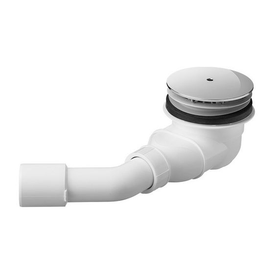 Duravit D-Code Duschwannenablauf aus Kunststoff 160x205x110mm, Chrom glänzend, waagerecht, Sperrwasserhöhe 50mm, 36l/min