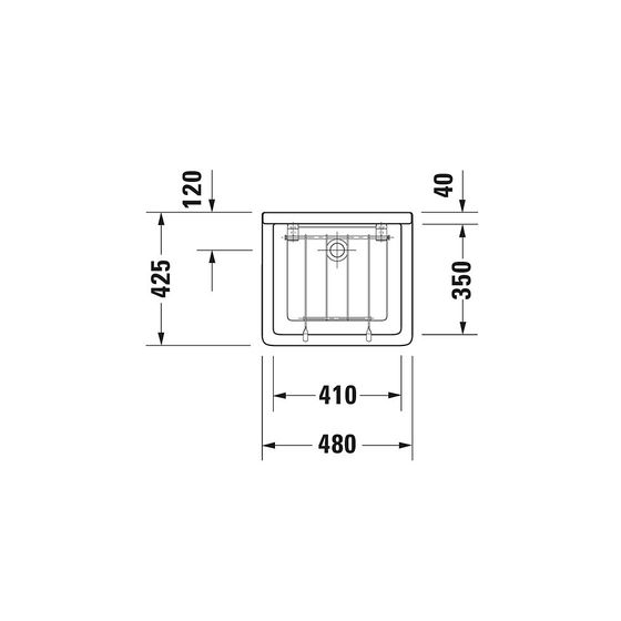 Duravit Starck 3 Ausgussbecken 480 mm, Weiß Hochglanz, Rechteckig, ohne HLB/Überlauf