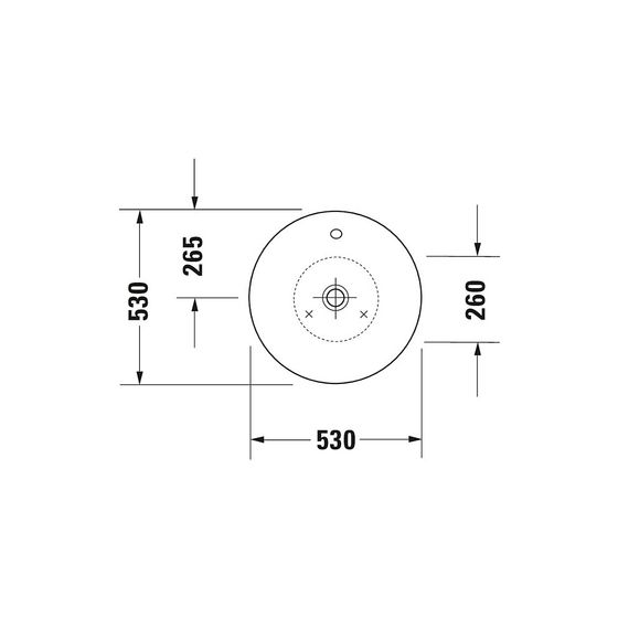 Duravit Starck 1 Aufsatzbecken 530mm, Weiß Hochglanz, WonderGliss, Konisch, ohne HLB mit Überlauf, Überlaufclip