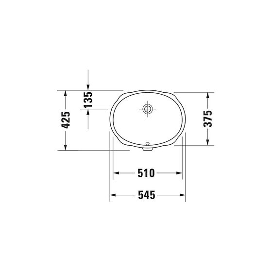 Duravit Design Classics Einbauwaschtisch 375x510x200mm, Weiß Hochglanz, WonderGliss, ohne HLB, mit Überlauf, Einbau von unten