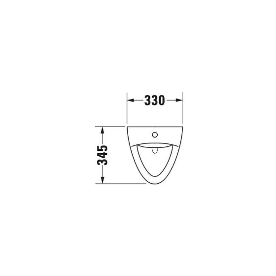 Duravit Katja Urinal 345x330x495mm Weiß Hochglanz, geschlossen, Absauger, Zulauf oben, waagerecht