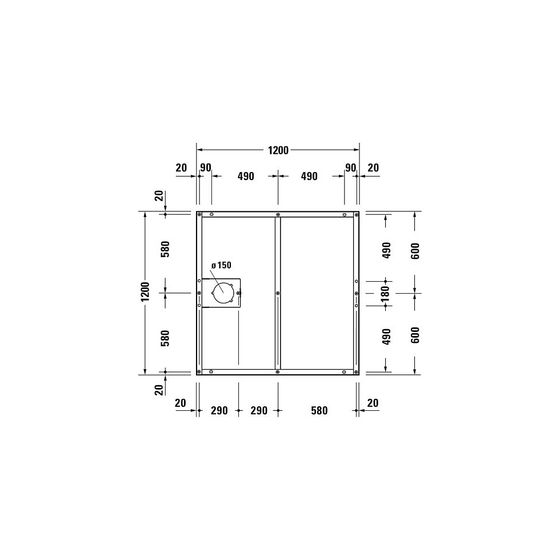 Duravit Fußgestell 1200x1200x85-100mm für Tempano Duschwannen