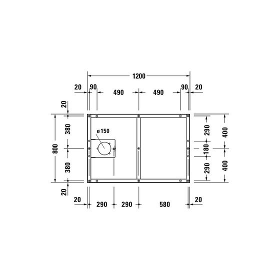 Duravit Fußgestell 800x1200x85-100mm für Tempano Duschwannen