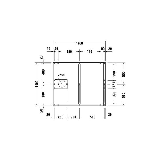 Duravit Fußgestell 1000x1200x85-100mm für Tempano Duschwannen