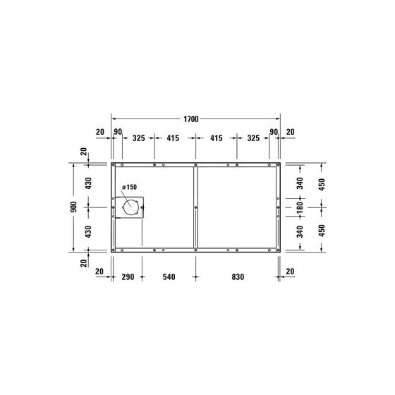 Duravit Fußgestell 900x1700x85-100mm für Tempano Duschwannen