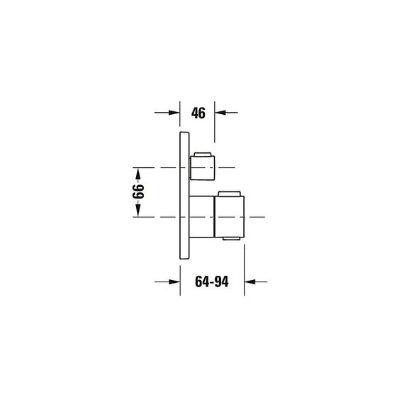 Duravit Thermostatarmaturen Thermostat Unterputz, 1 Verbraucher, Bronze gebürstet 20, 5l/min, Rosette rund, Rosette 170mm