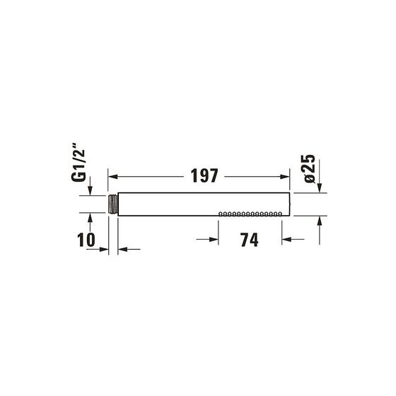 Duravit Stabbrause, MinusFlow, rund, Rain, Bronze gebürstet, Durchflussmenge 3 bar 9l/min, Silikonnoppen, 1/2