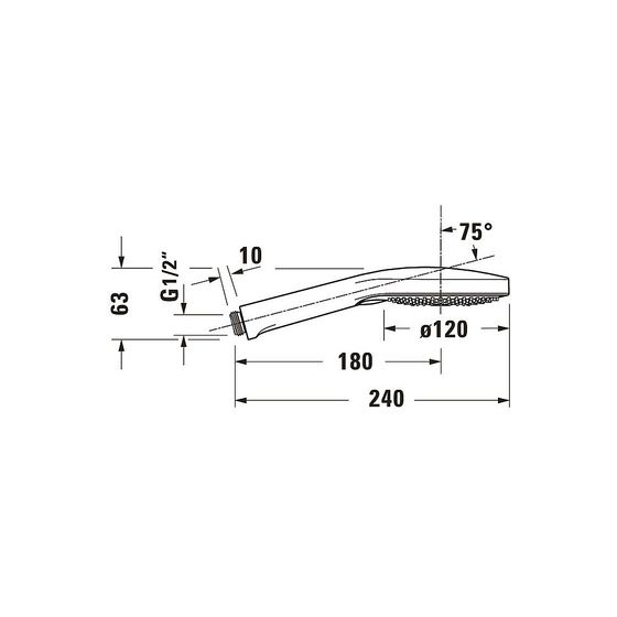 Duravit Handbrause, Bronze gebürstet, MinusFlow, d. 120mm, Strahlart Rain, Pulse, Mono, Druckknopf, 9l/min, Silikonnoppen