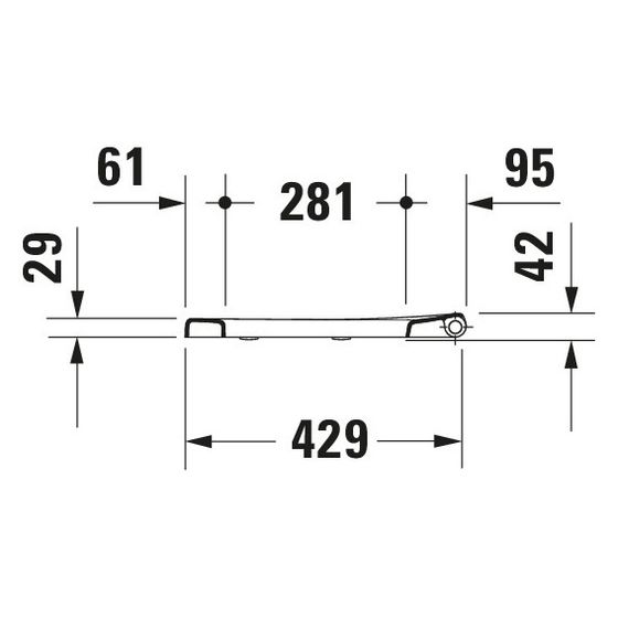 Duravit Bathroom Foster WC-Sitz Weiß HG 366x53x444mm mit Absenkauto. Sitzgarnitur abnehmbar, Edelstahl-Scharniere, überlappend