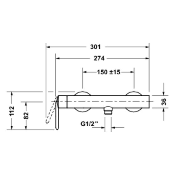 Duravit Balcoon Einhebel-Brausemischer Aufputz, Mattschwarz, 18,5l/min, S-Anschlüsse, 1/2