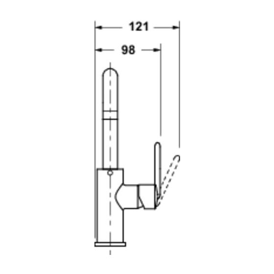 Duravit Balcoon Einhebel-Waschtischmischer FreshStart und MinusFlow, Mattschwarz, 5,5l/min, Höhe 267mm, Hebelgriff