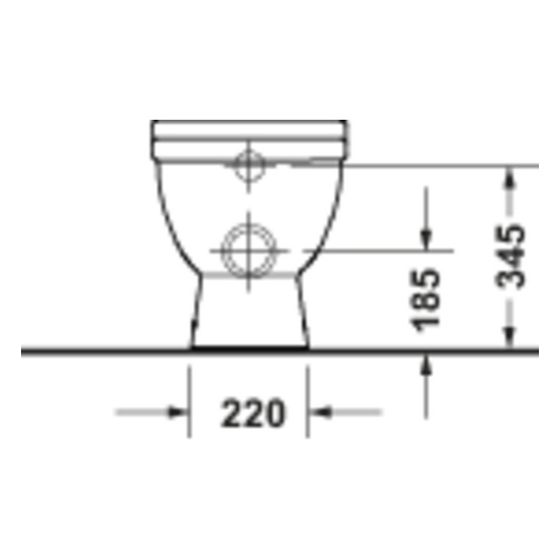 Duravit Starck 3 Stand WC 570x370x400mm Weiß Hochglanz 45/3l Tiefspüler rimless waagerecht