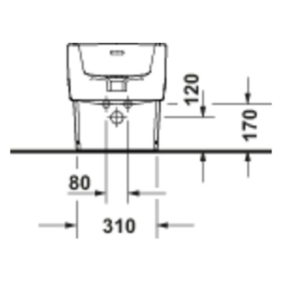 Duravit Balcoon Stand Bidet 570x370x400mm Weiß Seidenmatt DuraShield 1 HL mit Überlauf Back to wall