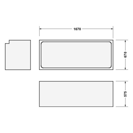Duravit D-Code Wannenträger 2.0, 1670x670mm für Badewanne 700670