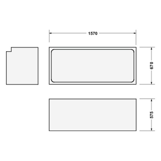 Duravit D-Code Wannenträger 2.0, 1570x670mm für Badewanne 700669