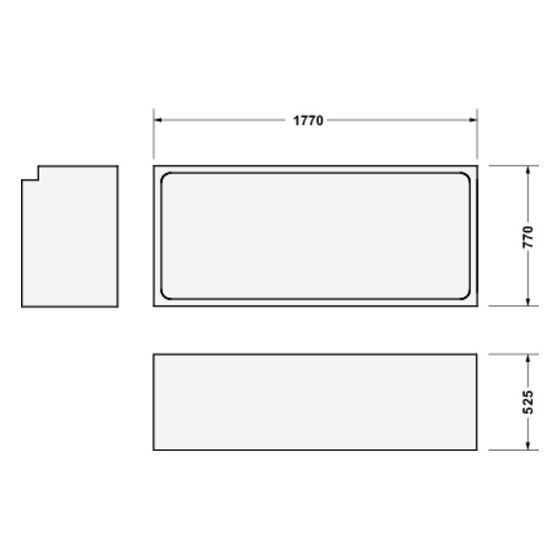 Duravit No.1 Wannenträger, Rechteckig, gerade Seitenwand, 1800x850mm für 700491
