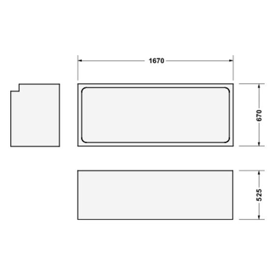 Duravit No.1 Wannenträger, Rechteckig, gerade Seitenwand, 1700x700mm für 700489