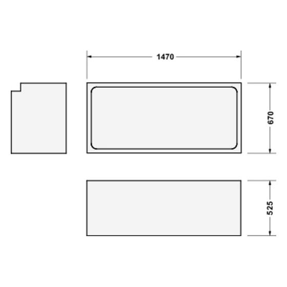 Duravit No.1 Wannenträger, Rechteckig, gerade Seitenwand, 1500x700mm für 700487
