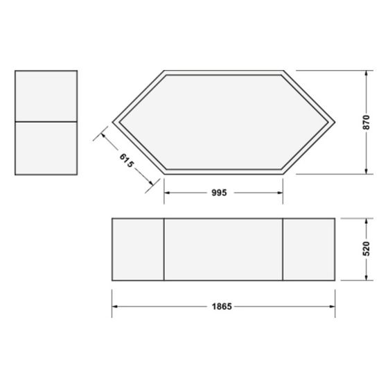 Duravit D-Code Badewannenträger 870x1870x520mm, Rechteckig, gerade Seitenwand für 700138