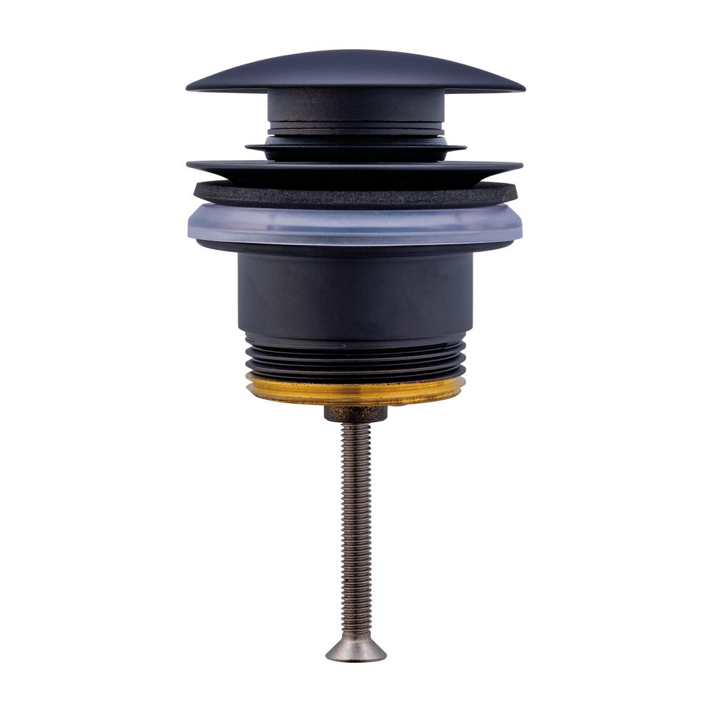 Duravit Push-open Ventil Universal, Mattschwarz, geeignet für Waschtisch mit Überla... DURAVIT-0050524600 4063382006714 (Abb. 1)