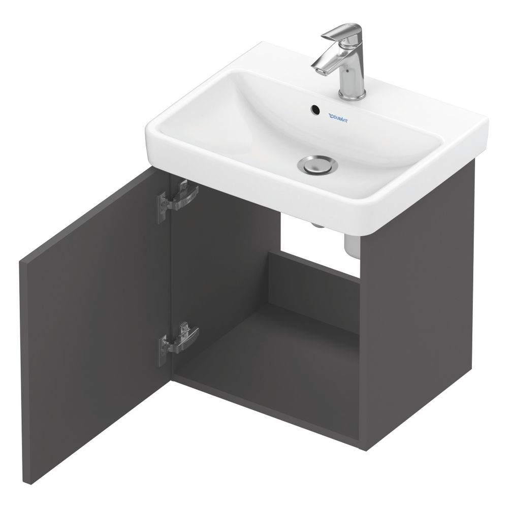 Duravit No.1 Waschtischunterbau wandhängend 386x440x478mm L Graphit Matt Folie... DURAVIT-N14267L49490000 4063382802057 (Abb. 8)