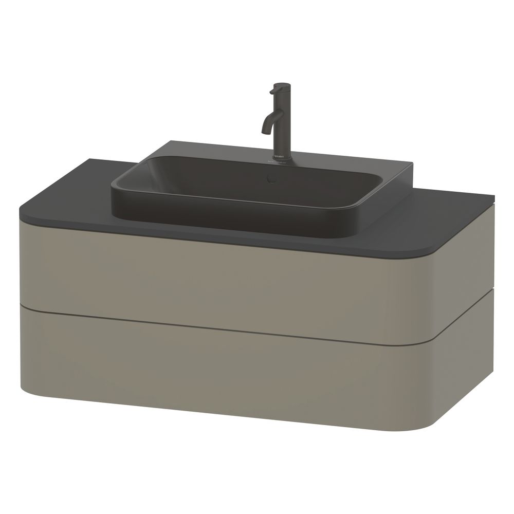 Duravit Happy D.2 Plus Aufsatzbecken 600mm, Anthrazit Matt, WonderGliss, rechtecki... DURAVIT-23606013001 4053424702261 (Abb. 7)