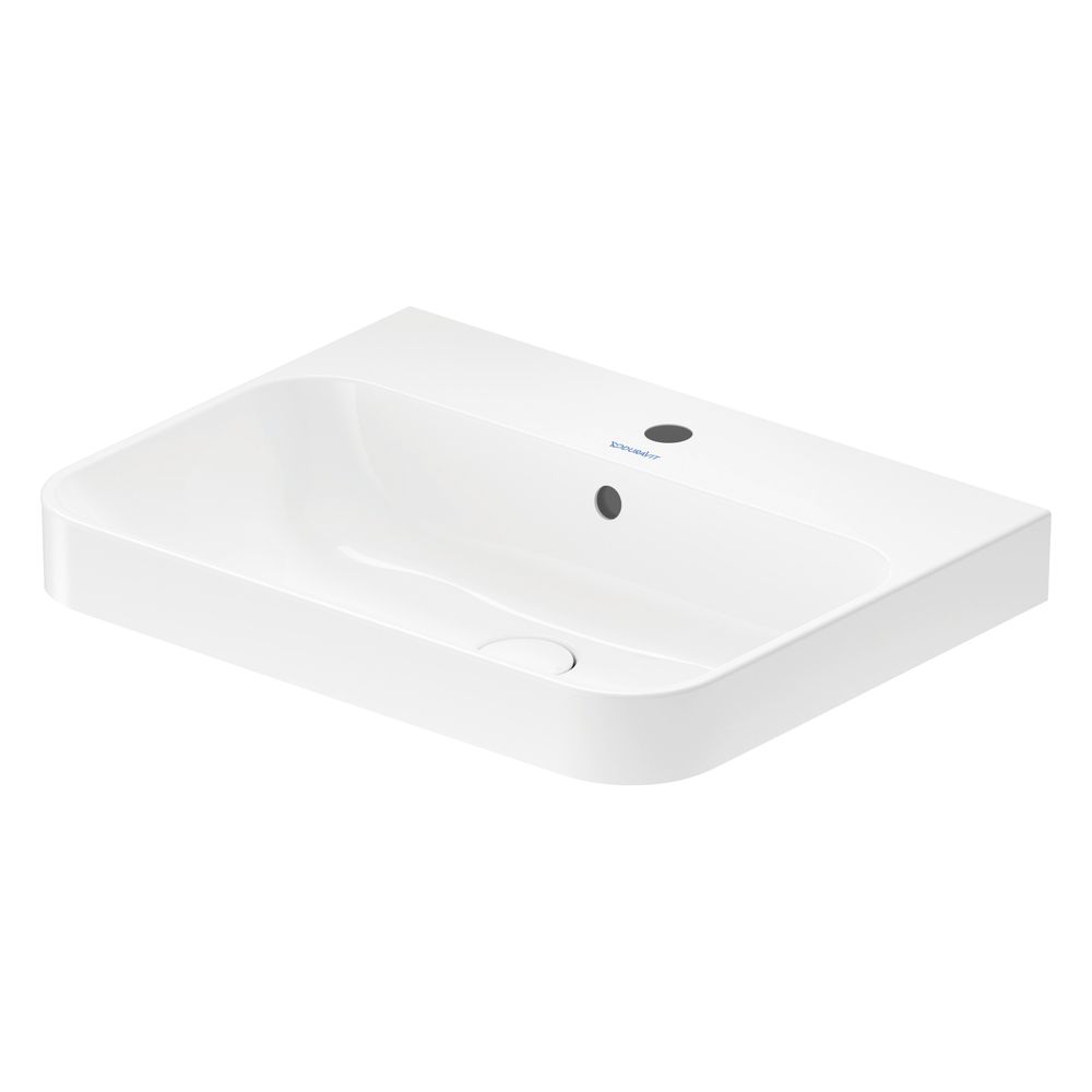 Duravit Happy D.2 Plus Aufsatzbecken 600mm, Weiß Hochglanz, Rechteckig, mit HLB/Übe... DURAVIT-2360600000 4053424690001 (Abb. 9)