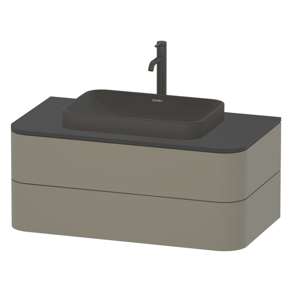 Duravit Happy D.2 Plus Aufsatzbecken 600mm, Anthrazit Matt, WonderGliss, Rechtecki... DURAVIT-23596013001 4053424896809 (Abb. 9)
