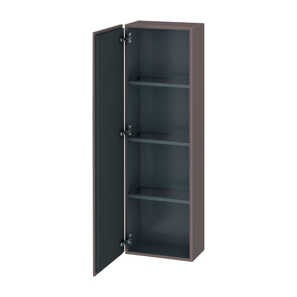 Duravit L-Cube Halbhochschrank Dekor 243x400x1320mm Basalt Matt, 1 Tür L, 3 Glas-F... DURAVIT-LC1168L4343 4053424302980 (Abb. 1)