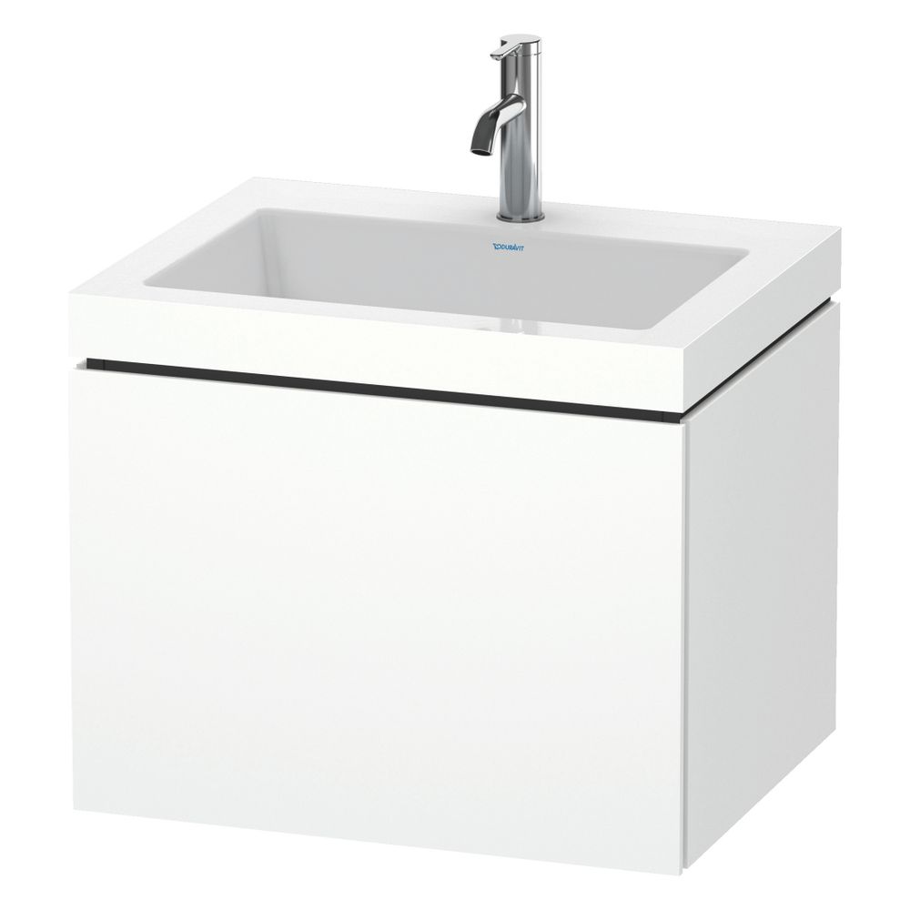 Duravit L-Cube Waschtisch-Set C-bonded wh Dekor, 480x600x500mm Mattweiß, Grifflos,... DURAVIT-LC6916O1818 4053424498935 (Abb. 4)