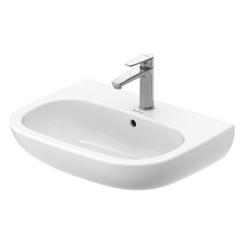 Duravit D-Code Waschtisch 460x600x175mm wandhäng., Weiß Hochglanz, Halbrund, 1 WP ... DURAVIT-2310600000 4021534344053 (Abb. 10)