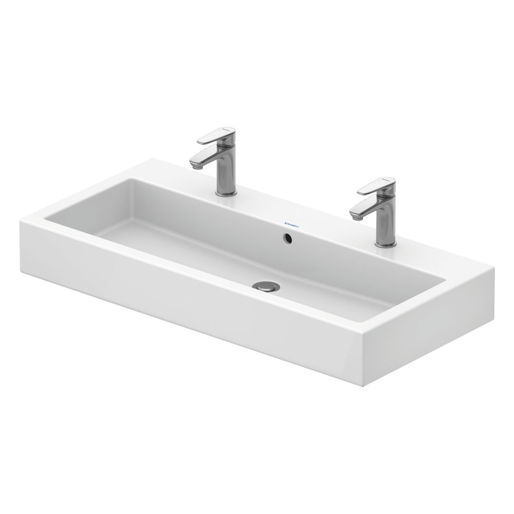 Duravit Vero Waschtisch 470x1000x175mm wandhängend, Weiß Hochglanz, Rechteckig, 2 W... DURAVIT-0454100024 4021534272936 (Abb. 4)