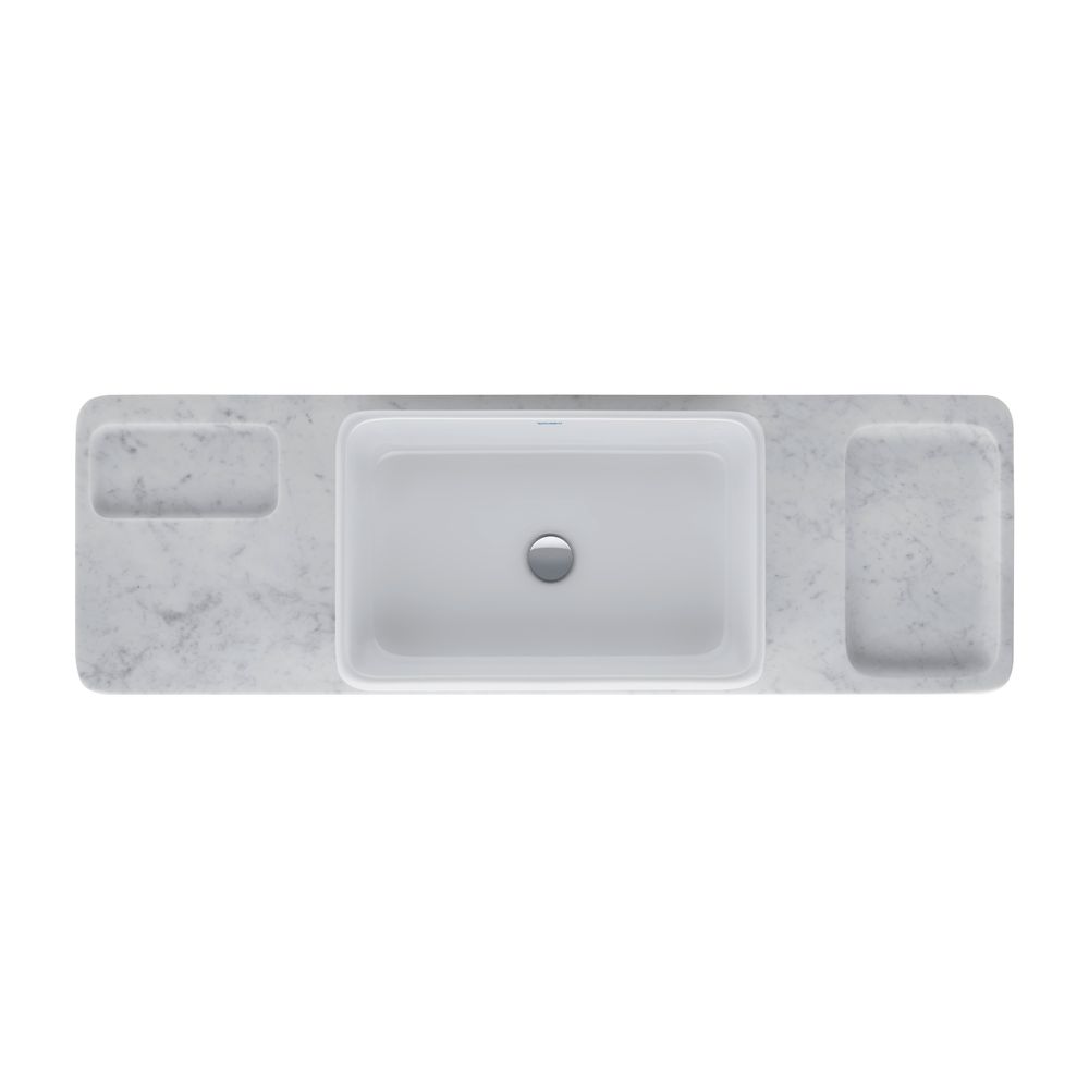 Duravit Qatego Aufsatzbecken Weiß Hochglanz mit Konsole Marmor poliert, Konsolenträge... DURAVIT-D4800700 4067116314748 (Abb. 2)
