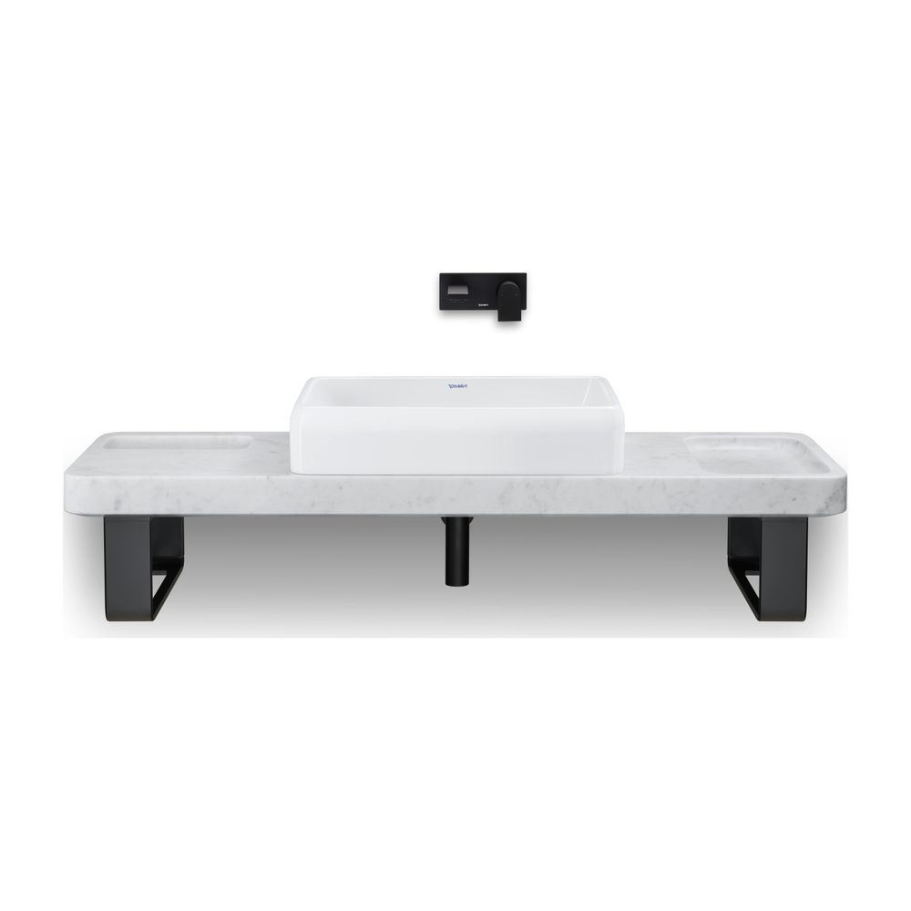 Duravit Qatego Aufsatzbecken Weiß Hochglanz mit Konsole Marmor poliert, Konsolenträge... DURAVIT-D4800700 4067116314748 (Abb. 3)